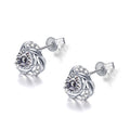 Korean Style Flower Zircon Stud Earrings For Women Fashion Floral Ear Jewelry view 3