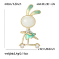 Alloy Rabbit Scooter Brooch Pin For Cardigan Suit Lapel Accessories view 5