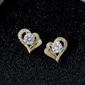 Korean Delicate Heart Zircon Stud Earrings For Women, Simple Elegant Everyday Ear Jewelry view 3