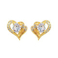 Korean Delicate Heart Zircon Stud Earrings For Women, Simple Elegant Everyday Ear Jewelry view 2