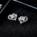 Korean Delicate Heart Zircon Stud Earrings For Women, Simple Elegant Everyday Ear Jewelry view 4