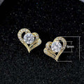 Korean Delicate Heart Zircon Stud Earrings For Women, Simple Elegant Everyday Ear Jewelry view 5