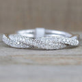 Fashion Twisted Rope Braid Pinky Ring For Women, Copper Platinum Plated Micro Pave Zircon Jewelry view 1