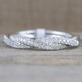 Fashion Twisted Rope Braid Pinky Ring For Women, Copper Platinum Plated Micro Pave Zircon Jewelry view 3