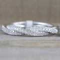 Fashion Twisted Rope Braid Pinky Ring For Women, Copper Platinum Plated Micro Pave Zircon Jewelry view 4
