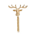 Christmas Reindeer Brooch With Tassel Simple Cartoon Animal Deer Head Pin Badge Accessory view 5