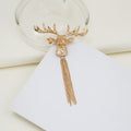 Christmas Reindeer Brooch With Tassel Simple Cartoon Animal Deer Head Pin Badge Accessory view 2