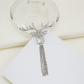 Christmas Reindeer Brooch With Tassel Simple Cartoon Animal Deer Head Pin Badge Accessory view 3