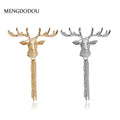 Christmas Reindeer Brooch With Tassel Simple Cartoon Animal Deer Head Pin Badge Accessory view 1