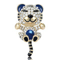 Metal Alloy Rhinestone Tiger Brooch Pin For Zodiac Animal Accessories view 2