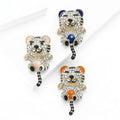 Metal Alloy Rhinestone Tiger Brooch Pin For Zodiac Animal Accessories view 3