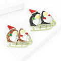Alloy Enamel Hedgehog Christmas Hat Brooch Pin For Holiday Apparel view 3