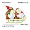 Alloy Enamel Hedgehog Christmas Hat Brooch Pin For Holiday Apparel view 5