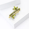 Rhinestone Alloy Bamboo Brooch Pin For Cardigan And Coat Decoration view 3