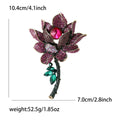 Alloy Crystal Rose Flower Brooch Pin For Statement Suit Decoration view 5