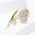 Alloy Rhinestone Tulip Brooch For Women's Suits And Cardigans view 2