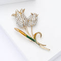 Alloy Rhinestone Tulip Brooch For Women's Suits And Cardigans view 3