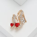 Alloy Rhinestone Red Heart High Heel Brooch Pin For Apparel view 2