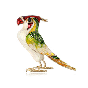 Alloy Enamel Parrot Brooch Pin For Suit And Sweater Decoration