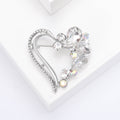 Alloy Crystal Heart Brooch Pin For Suit Shirt Lapel Decor view 4
