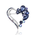 Alloy Crystal Heart Brooch Pin For Suit Shirt Lapel Decor view 3