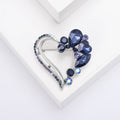 Alloy Crystal Heart Brooch Pin For Suit Shirt Lapel Decor view 2