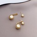 Elegant Minimalist Silver Alloy Double Ball Back Hanging Drop Earrings For Women Party Fashion Earrings view 4