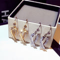 Super Sparkly Zircon Inlaid Bow Drop Earrings For Women Elegant Butterfly Knot Ear Jewelry view 3