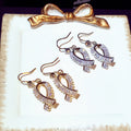 Super Sparkly Zircon Inlaid Bow Drop Earrings For Women Elegant Butterfly Knot Ear Jewelry view 4
