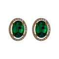French Vintage Oval Rhinestone Alloy Stud Earrings For Women, Korean Palace Style Jewelry view 5