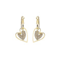 Luxury Gold Plated Heart Drop Stud Earrings With Inlaid Rhinestone Crystal Tassel For Women Earrings view 5