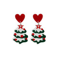 Christmas Tree Heart Stud Drop Enamel Acrylic Cartoon Holiday Party Women Fashion Earrings view 5