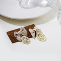 Elegant Bow Knot Oval Pearl Rhinestone Gold Alloy Stud Drop Earrings view 3