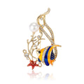 Alloy Enamel Rhinestone Tropical Fish Brooch Pin For Shirts And Suits view 5