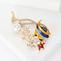 Alloy Enamel Rhinestone Tropical Fish Brooch Pin For Shirts And Suits view 2