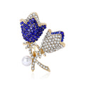 Alloy Rhinestone Rose Brooch Anti Exposure Pin For Suits view 1