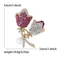 Alloy Rhinestone Rose Brooch Anti Exposure Pin For Suits view 5