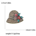 Alloy Rhinestone Flower Hat Brooch Pin For Coat Accessories view 5