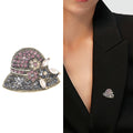 Alloy Rhinestone Flower Hat Brooch Pin For Coat Accessories view 2
