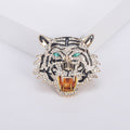 Metal Alloy Rhinestone Tiger Head Brooch Pendant For Men's Accessories view 2