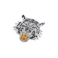 Metal Alloy Rhinestone Tiger Head Brooch Pendant For Men's Accessories view 5