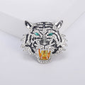 Metal Alloy Rhinestone Tiger Head Brooch Pendant For Men's Accessories view 4