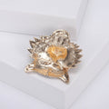 Metal Alloy Rhinestone Tiger Head Brooch Pendant For Men's Accessories view 3