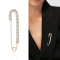 Simple Alloy Rhinestone Safety Brooch Pin For Sweaters And Coats view 2