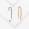 Simple Alloy Rhinestone Safety Brooch Pin For Sweaters And Coats view 1
