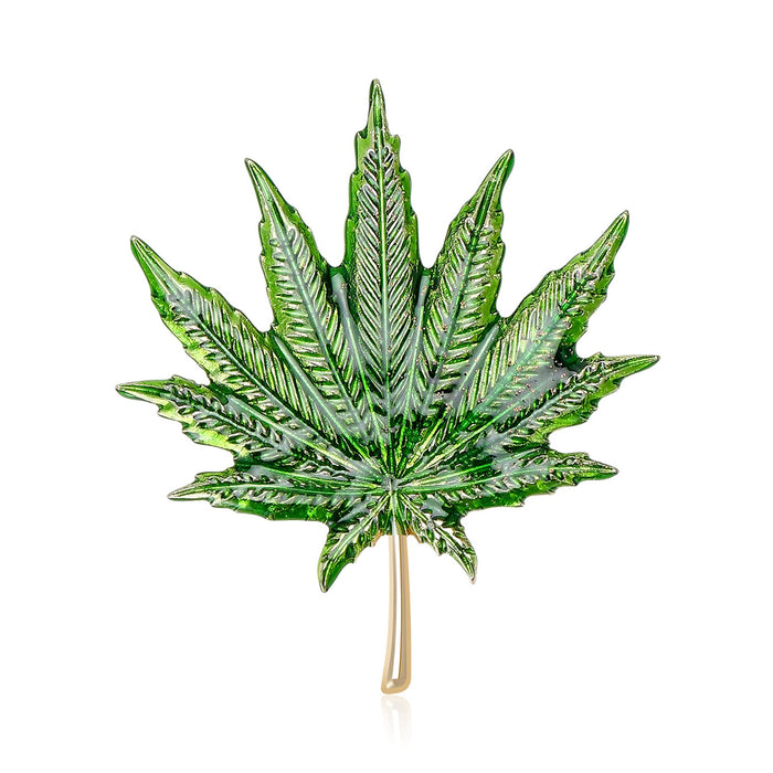 Alloy Leaf Brooch Vintage Plant Scarf Buckle Lapel Pin