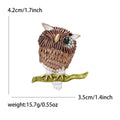 Alloy Enamel One Eyed Owl Brooch Pin For Coat Decoration view 6