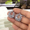 Statement Floral Wreath Zircon Stud Earrings Vintage Fashion Women's Party Accessories view 3
