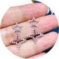 Simple Fashion Five Point Star Drop Earrings For Women Versatile Niche Design Jewelry view 3