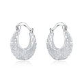 European Vintage Hollow Woven Pattern Hoop Earrings Openwork Metal Round Ear Cuffs For Women view 1
